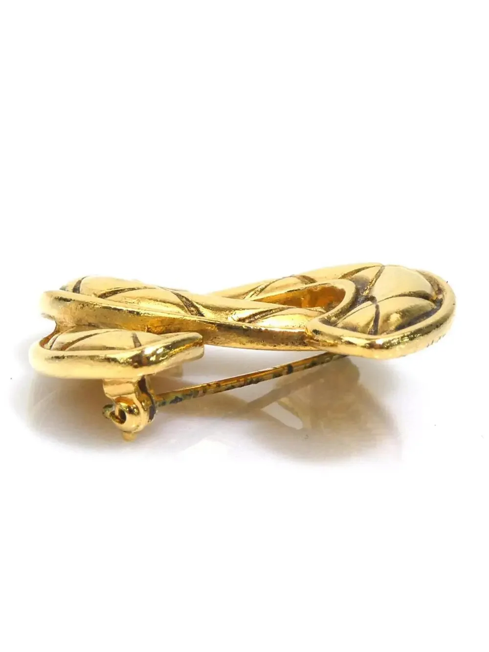 Chanel Cc Logo Brooch Gold-Tone Metal #357929C61B